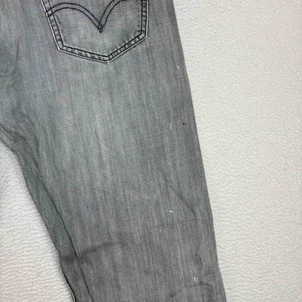 Y2K Levis 569 Loose Straight Jeans Men 34x30 Gray Faded Skater Baggy Paint